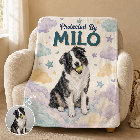 Protected By MILO – Personalized Photo Blanket – Baby Shower Gift hero-6a86ad4a7c6b5c908307163c.png