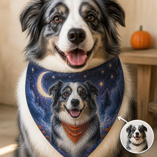 Custom Pet Photo Bandana – Personalized Starry Night Moon Dog Bandana Fall Gift hero-6a86c675659260e0e4907a36.png