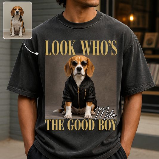 Look Who's the Good Boy – Personalized Photo T-shirt – Dog Lover Gift hero-6a86cea29b9fa0f9d179c642.png