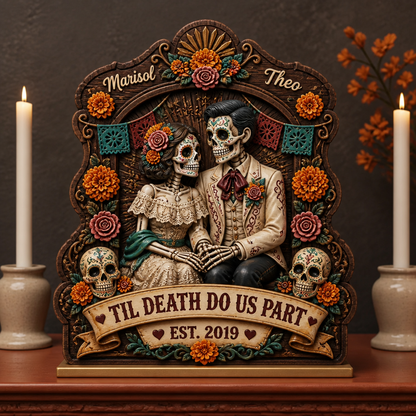 Til Death Do Us Part – Personalized 2-Layer Standing Wooden Plaque – Halloween Gift For Couple hero-6a8710aea44b4072fc2e05cb.png