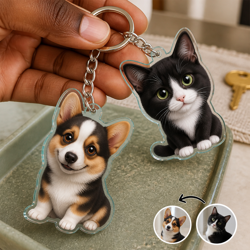 Custom Pet Photo Acrylic Keychain – Personalized Cartoon Dog & Cat Keyring Gift hero-6a87b7759b36ed8539d733bd.png