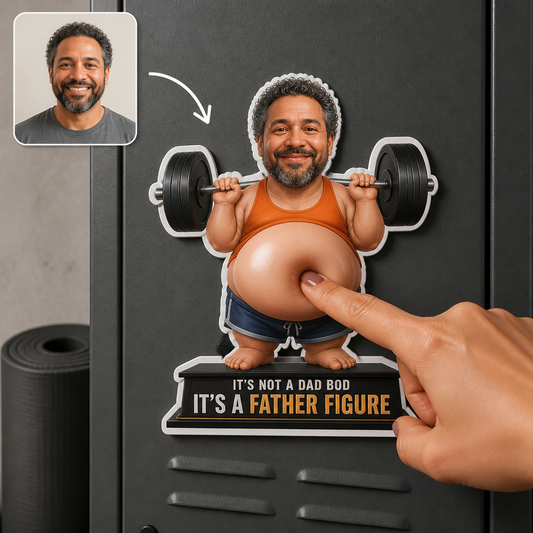 It’s Not a Dad Bod – Personalized Photo Acrylic Refrigerator Magnet - Soft Rubber Belly – Dad Gift hero-6a87b8479b36ed8539d733c2.png