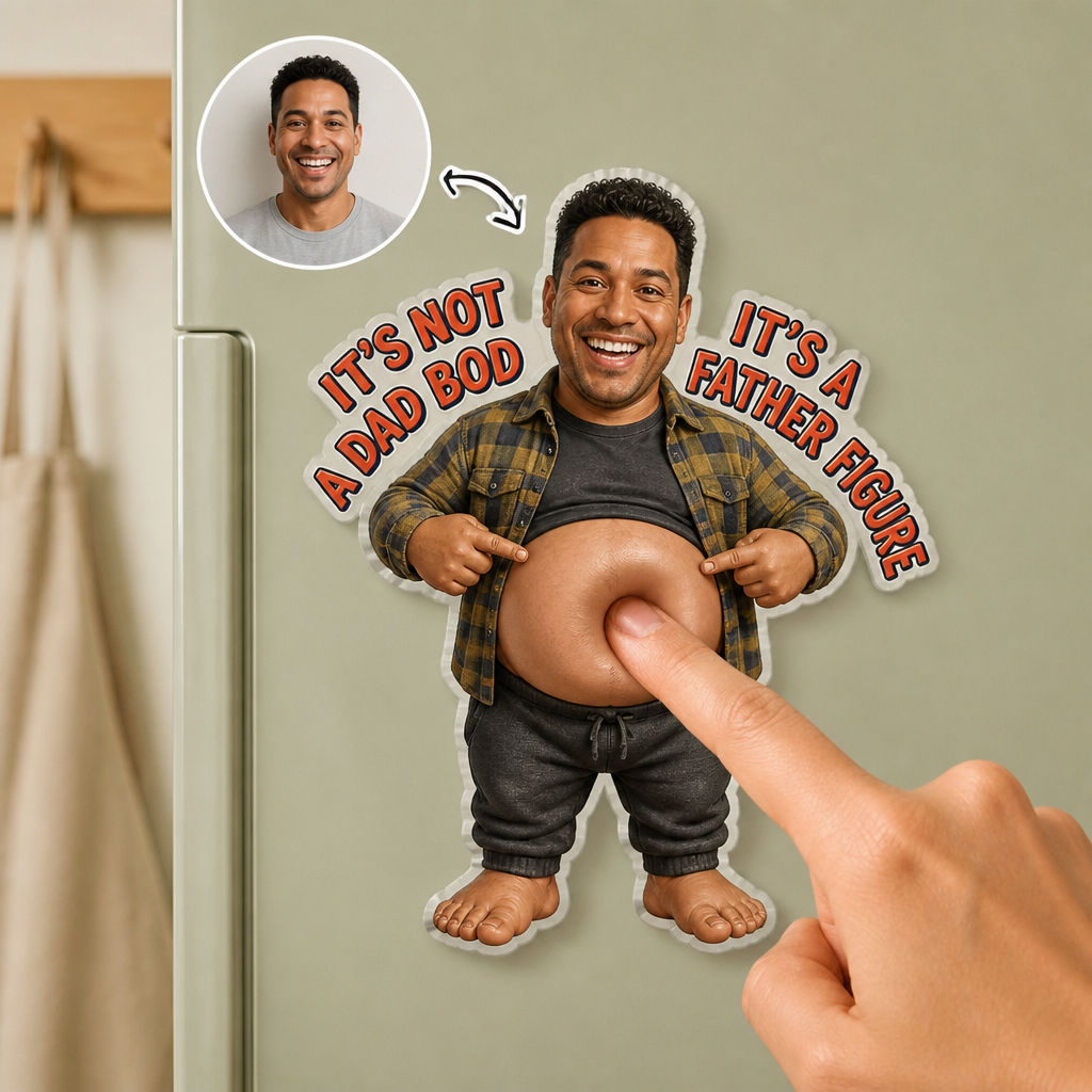 It's Not a Dad Bod – Personalized Photo Acrylic Refrigerator Magnet - Soft Rubber Belly – Dad Gift hero-6a87b8719b36ed8539d733c6.png