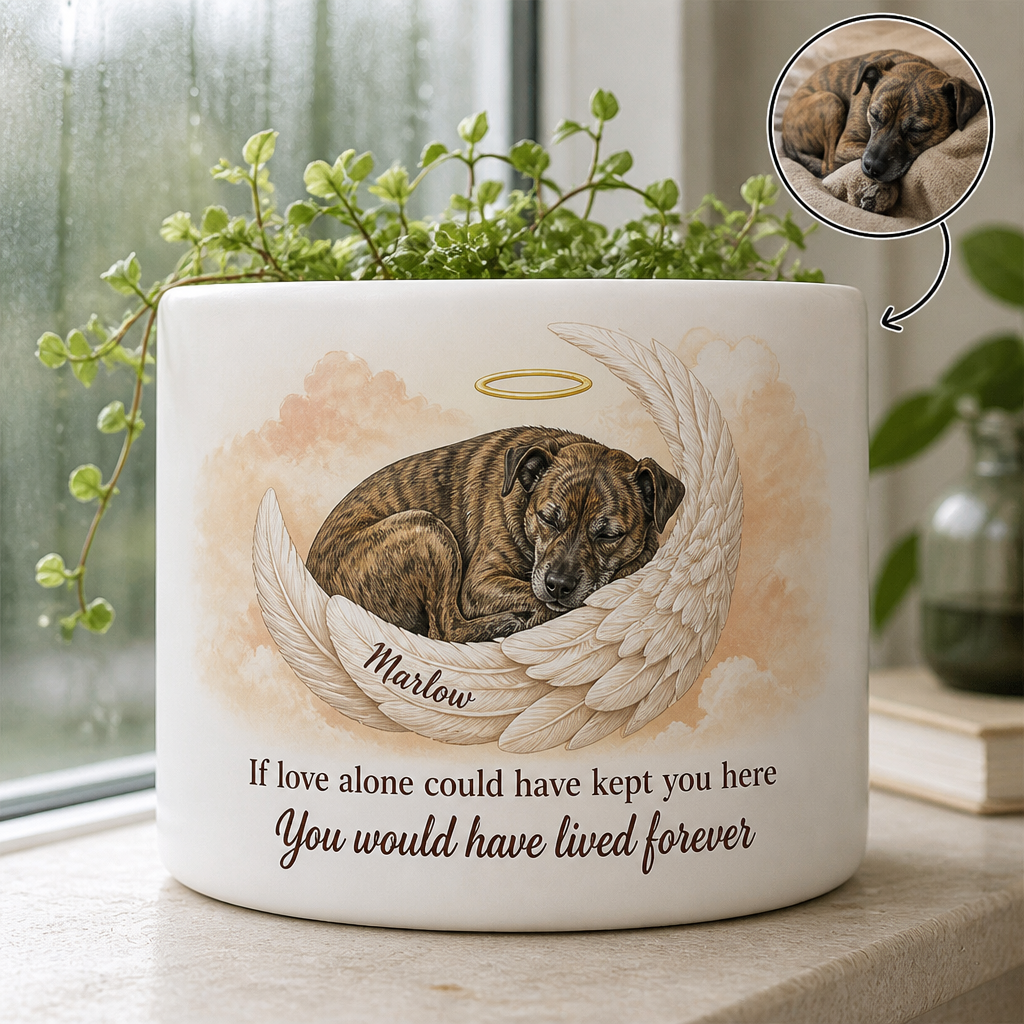 If love alone could have kept you here – Personalized Photo Plant Pot & Vase – Memorial Gift hero-6a87b8959b36ed8539d733c8.png
