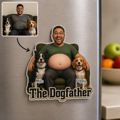 The Dogfather – Personalized Photo Acrylic Refrigerator Magnet - Soft Rubber Belly – Dog Lover Gift hero-6a8809b9bfcf965ad92618a6.png