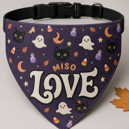 Love – Personalized Pet Bandana Collar With Adjustable Buckle – Halloween Gift For Pet hero-6a8811105cb334138e049875.png
