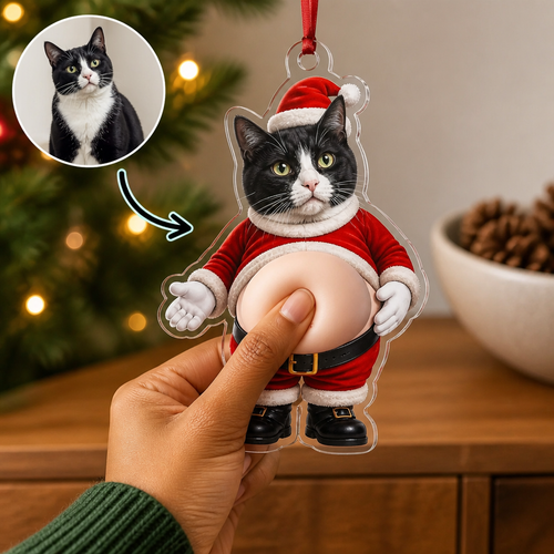 Custom Pet Photo Santa Belly Ornament – Funny Personalized Cat Squishy Belly Christmas Gift hero-6a8820f9cdd89e2ca3f5ff85.png