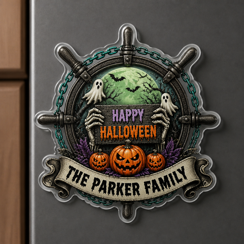 Happy Halloween – Personalized Custom Shape Fridge Magnet – Halloween Gift For Family hero-6a887810ca6052787d461290.png