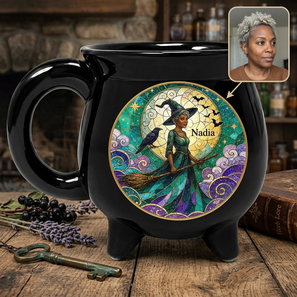 Personalized Moonlit Witch Cauldron Mug – Custom Name Halloween Black Ceramic Witch Mug, Witchy Gift for Her hero-6a8983854372b19979eb55bc.jpg