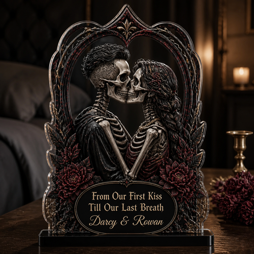 Personalized Gothic Skeleton Couple Acrylic Plaque – Halloween Anniversary Gift for Husband, Wife or Soulmate hero-6a8984814372b19979eb55c0.png