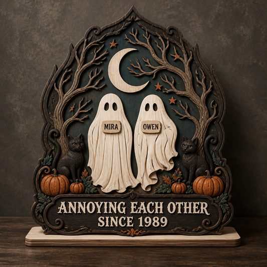 Personalized Ghost Couple Wooden Plaque – Custom Halloween Table Sign with Names, Funny Couple Gift for Anniversary or Wedding hero-6a8986a04372b19979eb55ca.png