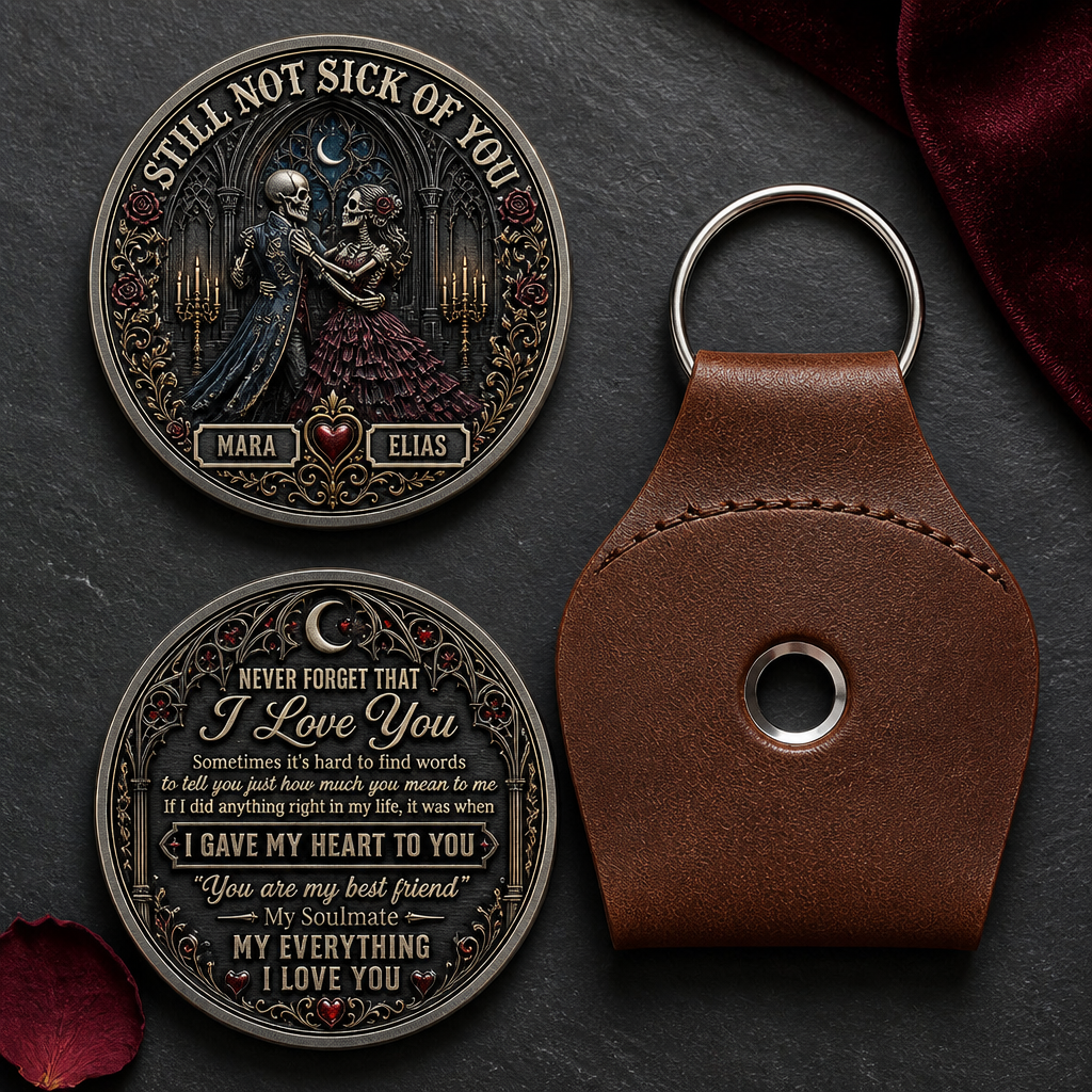 Still Not Sick of You Personalized Gothic Couple Keychain – Custom Skeleton Love Token, Romantic Halloween Gift for Husband, Wife or Partner hero-6a89cacee1cef07182d87484.png