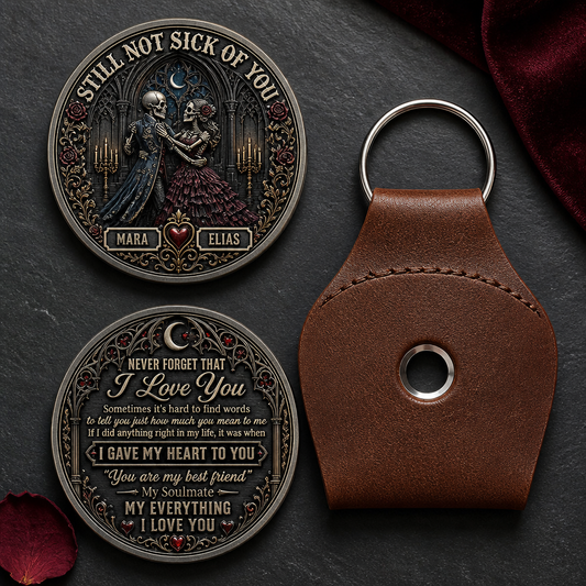 Still Not Sick of You Personalized Gothic Couple Keychain – Custom Skeleton Love Token, Romantic Halloween Gift for Husband, Wife or Partner hero-6a89cacee1cef07182d87484.png