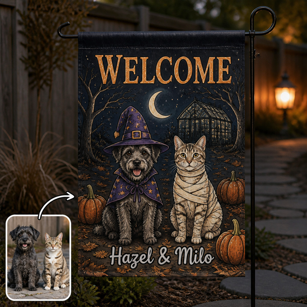 Welcome – Personalized Photo Flag – Halloween Gift hero-6a8bafccc62938f4b7716c7f.png