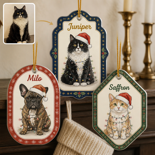 Custom Pet Photo Acrylic Ornament with Name – Personalized Santa Hat Dog & Cat Christmas Gift hero-6a8bb4df5da330d88ff74145.png