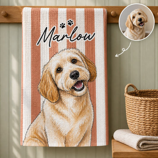 Custom Pet Portrait Kitchen Towel from Photo – Personalized Dog Name Tea Towel Gift hero-6a8d02cabf7a2b8e4fafc85b.png