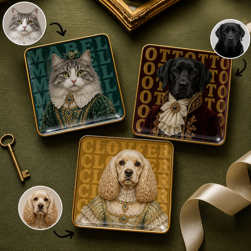 Custom Royal Pet Portrait Coaster from Photo – Personalized Renaissance Dog & Cat Name Gift hero-6a8d0396039bcba2fb24d2d0.png