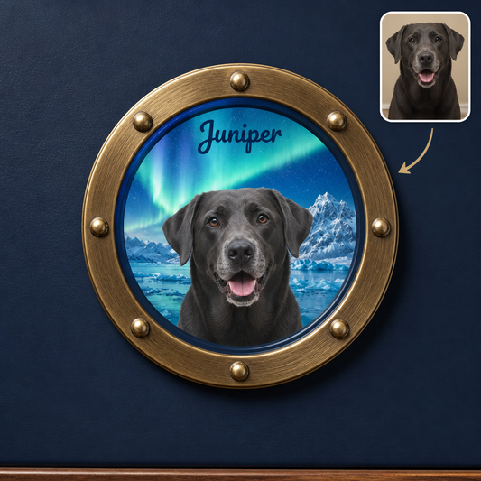 Custom Pet Photo Porthole Fridge Magnet – Personalized Northern Lights Dog Name Magnet hero-6a8d06cefc3bfdc4260bc5ec.png