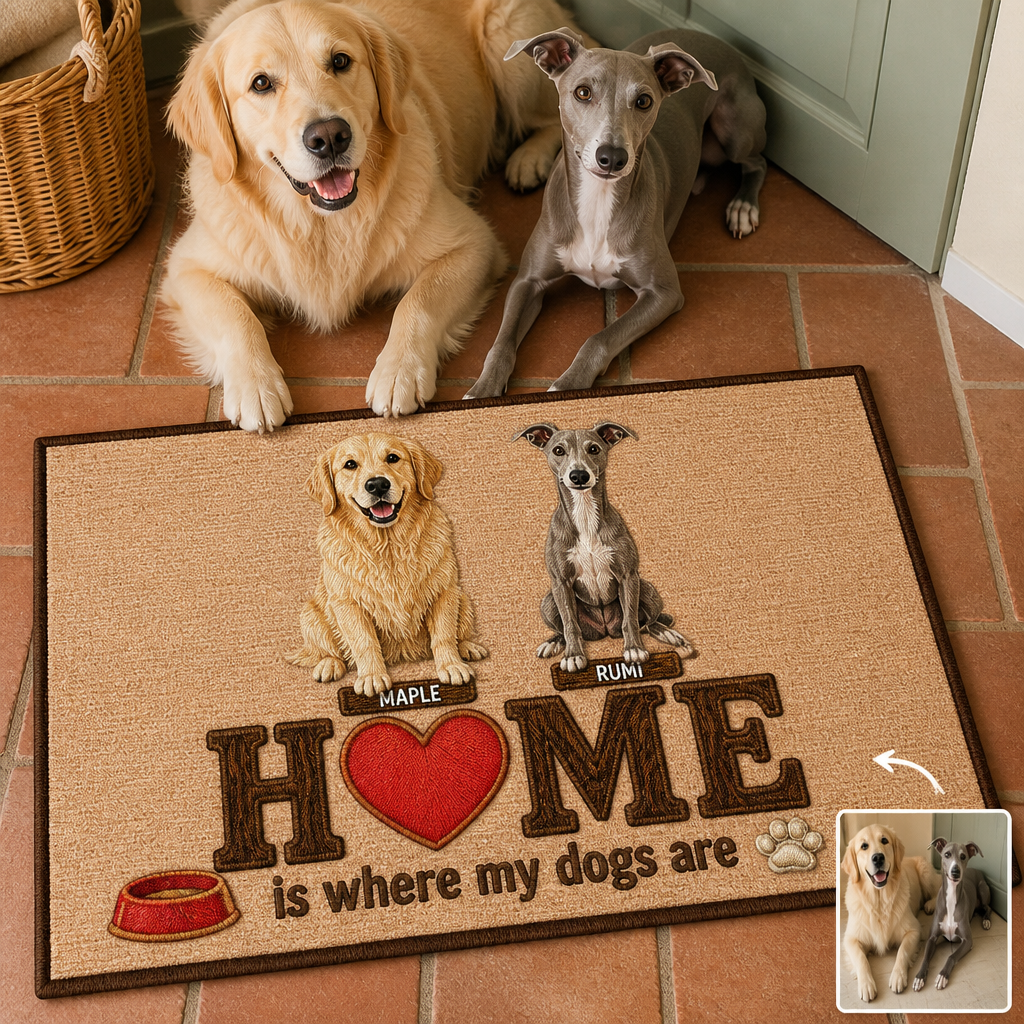 HOME is where my dogs are – Personalized Photo Doormat – Dog Lover Gift hero-6a8d0759fc3bfdc4260bc5f6.png