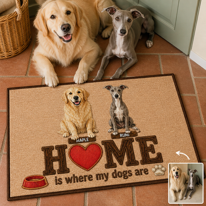 HOME is where my dogs are – Personalized Photo Doormat – Dog Lover Gift hero-6a8d0759fc3bfdc4260bc5f6.png