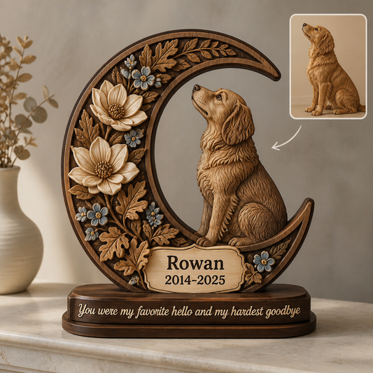 Rowan – Personalized Photo 2-Layer Standing Wooden Plaque – Memorial Gift hero-6a8d439d5fbb280264d7bb83.png