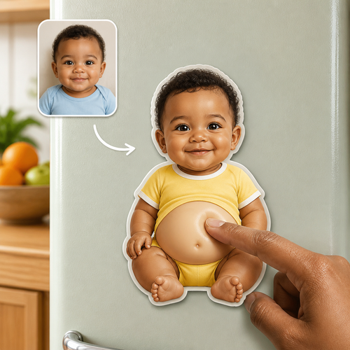 Custom Baby Photo Belly Magnet – Personalized Squishy Belly Fridge Magnet for New Mom hero-6a8d4898693bdd74c418682f.png