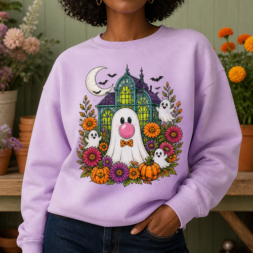 Boo & Bloom Bubblegum Ghost Sweatshirt – Colorful Haunted House Floral Halloween Sweater, Cute Spooky Season Gift for Her hero-6a8d82c93eae2755fd829f08.png