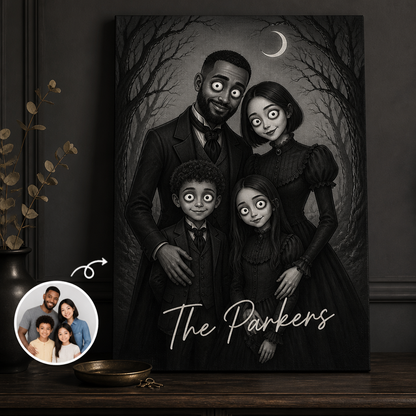 Personalized Gothic Photo Canvas – Halloween Gift For Family hero-6a8d83253eae2755fd829f10.png