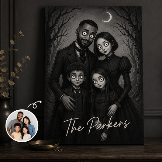 Personalized Gothic Photo Canvas – Halloween Gift For Family hero-6a8d83253eae2755fd829f10.png