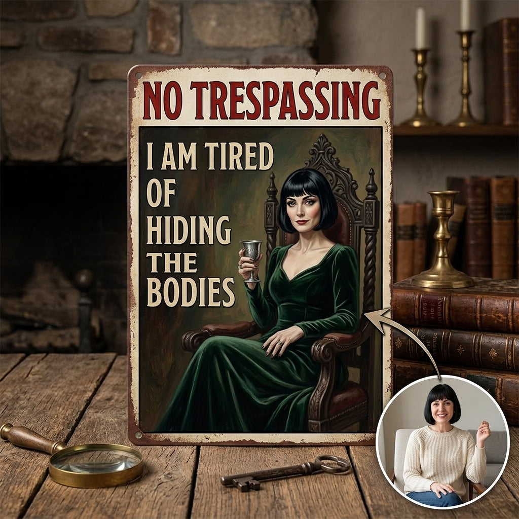 No Trespassing – Personalized Vintage Photo Metal Sign – Halloween Gift For Hers hero-6a8d88e4e3bab83d117dacc7.jpg