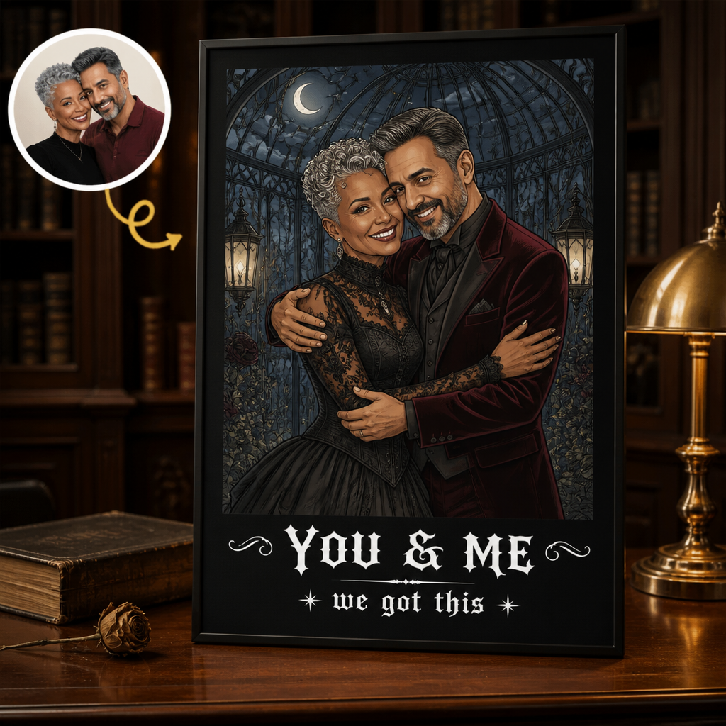 You & Me, We Got This Personalized Gothic Couple Canvas – Custom Photo Dark Romance Portrait, Anniversary & Halloween Gift for Couples hero-6a8e44f9ed9dbd8c04ba522d.png
