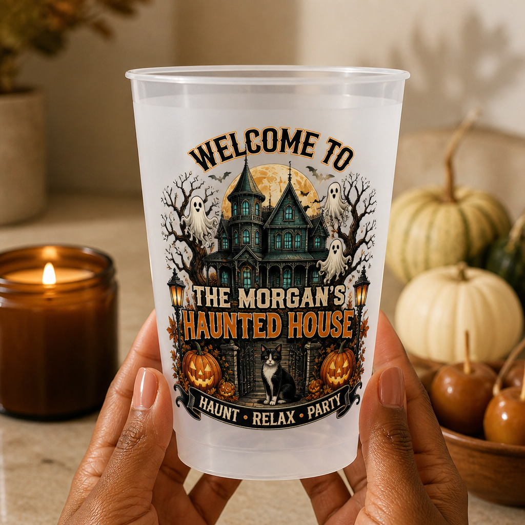 Welcome To – Custom Family Name Halloween Party Personalized Plastic Frosted Water Cup – Halloween Gift hero-6a8e470b6874ebd7ebdd70f5.png