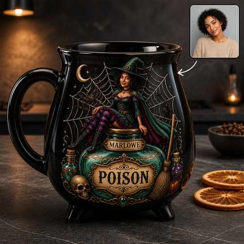Poison – Personalized Photo Halloween Black Ceramic Witch Mug – Halloween Gift For Hers hero-6a8e498cb2f5398b2bb5a767.png