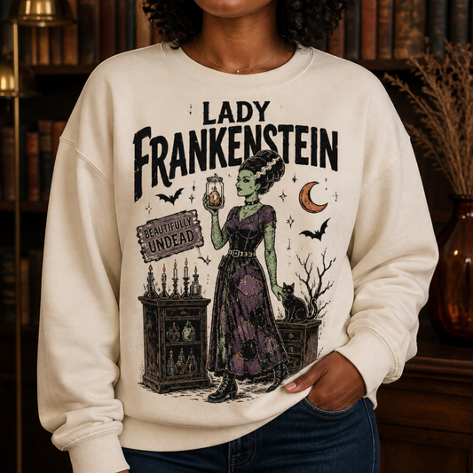 Beautifully Undead Lady Frankenstein Sweatshirt – Vintage Gothic Halloween Sweater, Spooky Witchy Gift for Her hero-6a8e4d1b6874ebd7ebdd710e.png
