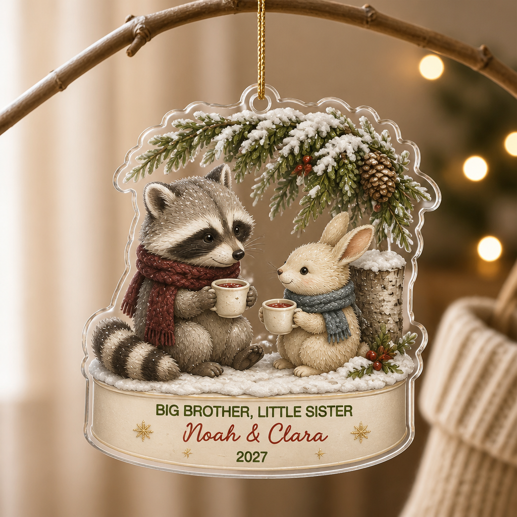 Big Brother, Little Sister – Personalized Shape Ornament – Christmas Gift hero-6a8e724a094e3955c9e9f75e.png