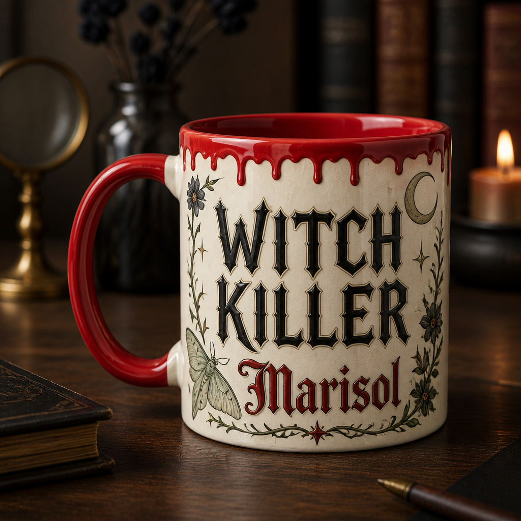 Witch Killer Personalized Accent Mug – Custom Name Dark Fantasy Gothic Cup, Halloween Gift hero-6a8e8b82ab678cf460ebc04c.png