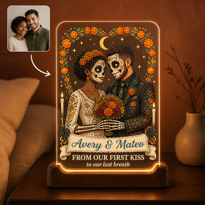 Personalized Day of the Dead Couple Night Light – Custom Photo & Names, “From Our First Kiss to Our Last Breath” Gift hero-6a8fed4c5ece55b627e659b2.png