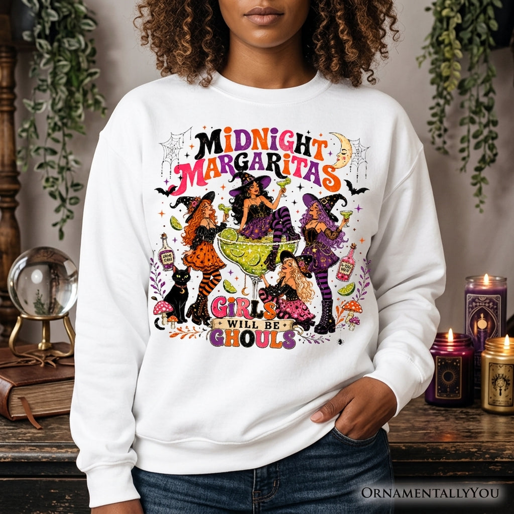 Midnight Margaritas Halloween Sweatshirt – Girls Will Be Ghouls, Spooky Witch Party Crewneck hero-6a9154058a1ea82ee03f69fe.jpg