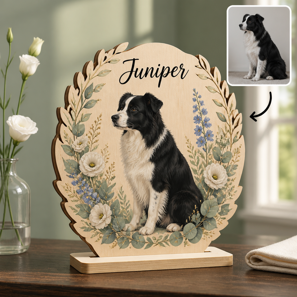 Custom Pet Portrait Wooden Plaque from Photo – Personalized Dog Name 2-Layer Standing Sign hero-6a923c933a3b40253d055177.png