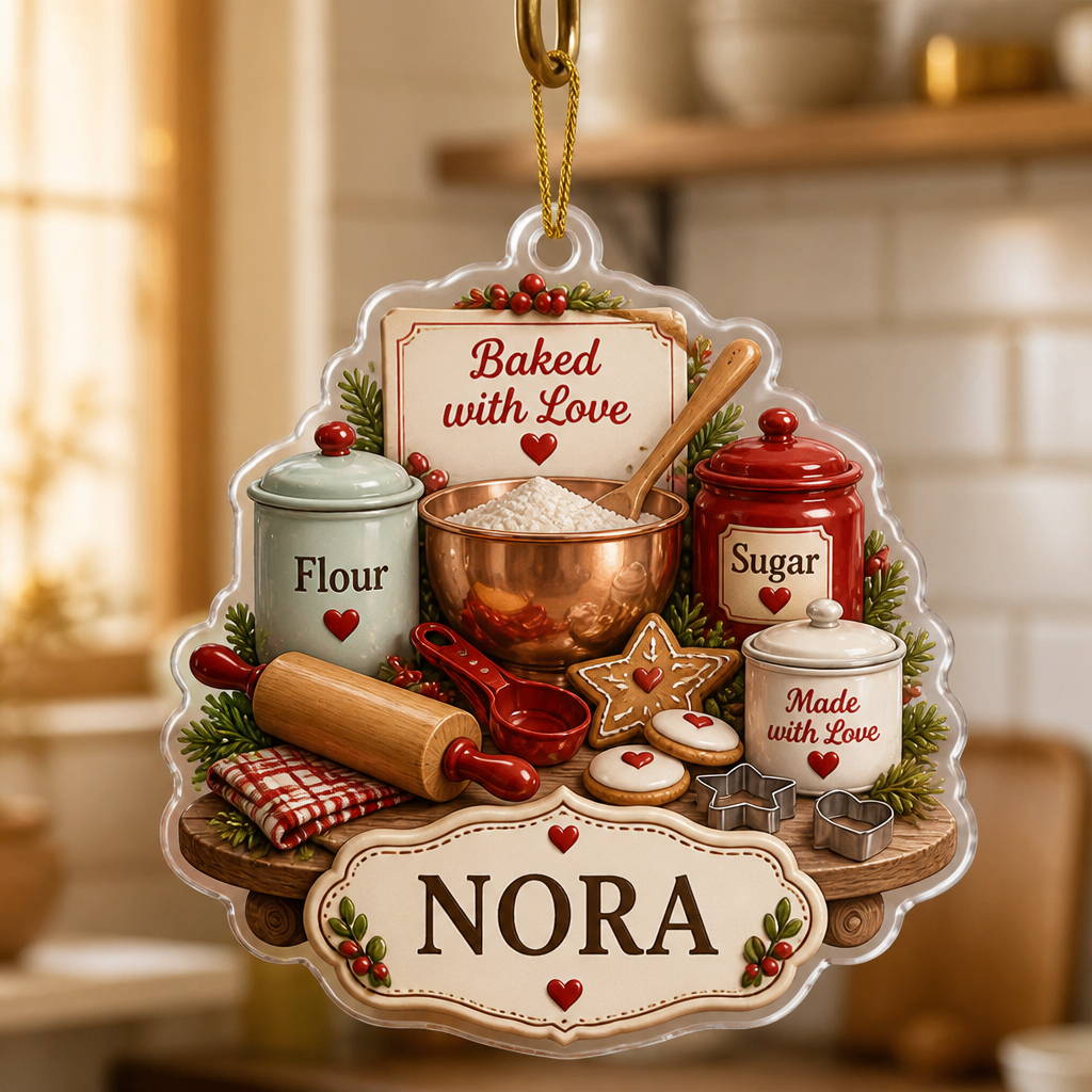 Baked With Love Personalized Baking Ornament – Custom Name Christmas Tree Keepsake, Sweet Holiday Gift for Mom, Grandma, Baker & Cookie Lover hero-6a945c4a0493c62308ec74e4.png