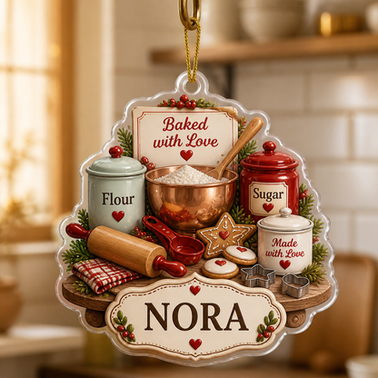 Baked With Love Personalized Baking Ornament – Custom Name Christmas Tree Keepsake, Sweet Holiday Gift for Mom, Grandma, Baker & Cookie Lover hero-6a945c4a0493c62308ec74e4.png