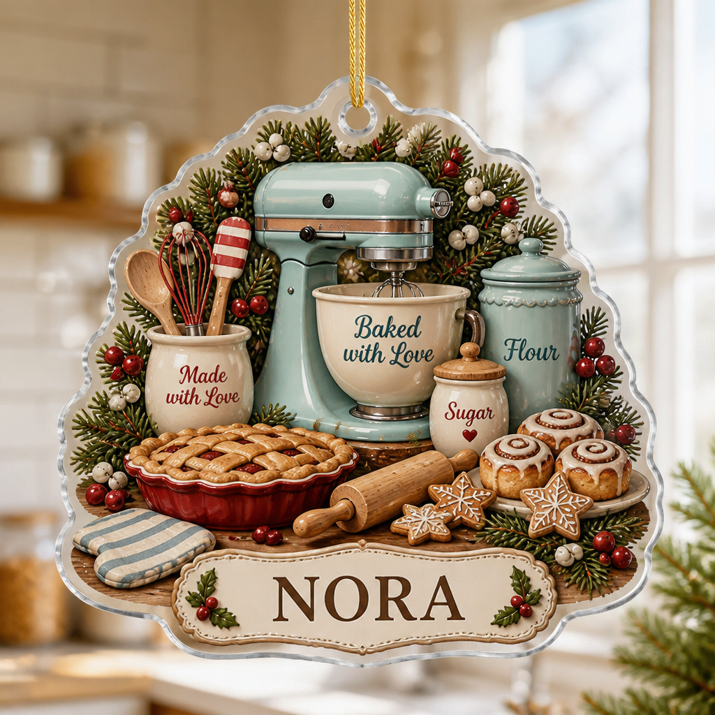 Baked with Love Personalized Baking Ornament – Custom Name Christmas Keepsake for Bakers, Holiday Kitchen Gift for Mom, Grandma, Wife or Baking Lover hero-6a945fbf88f7a26d51516c3c.png