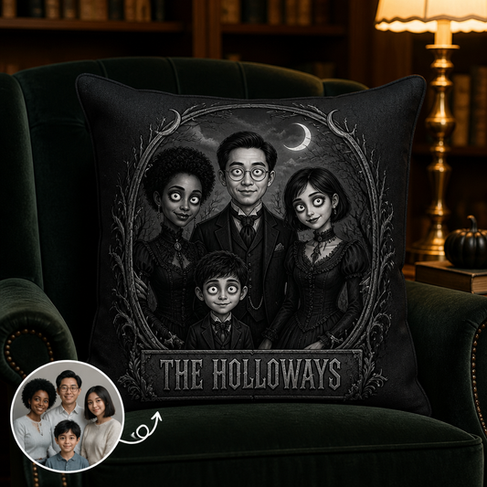 The Holloways Haunted Family Portrait Pillow – Personalized Photo Gothic Halloween Throw Pillow, Custom Spooky Home Decor Gift for Family hero-6a94e5586634ba88d6499e06.png