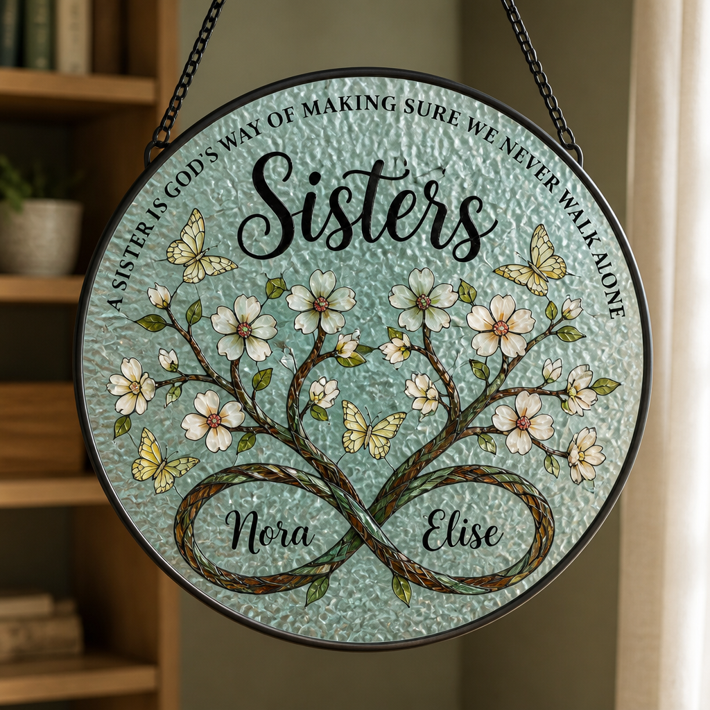 A Sister Is God's Way of Making Sure We Never Walk Alone – Personalized Suncatcher Stained Glass – Gift For Sister, Friends, Bestie hero-6a9538a3c1703001d499ccfe.png