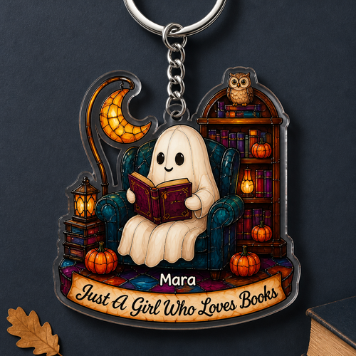 Just A Girl Who Loves Books – Personalized Custom Acrylic Keychain – Halloween Gift hero-6a95428313ba929a558b3d6e.png