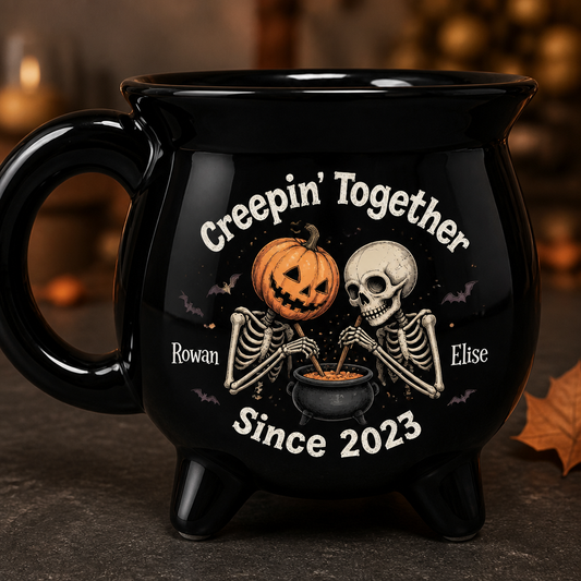 Creepin' Together – Personalized Halloween Black Ceramic Witch Mug – Halloween Spooky Gift for Couples hero-6a95452ce09e3fe103a9e232.png