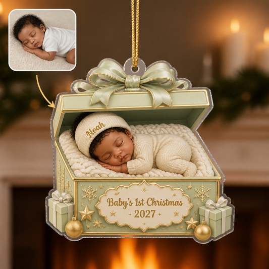 Baby’s 1st Christmas – Personalized Photo Personalized Ornament – Baby Boy or Girl Christmas Gift, Sweet Holiday Memory Gift for New Parents hero-6a95550a76262280400530d4.png