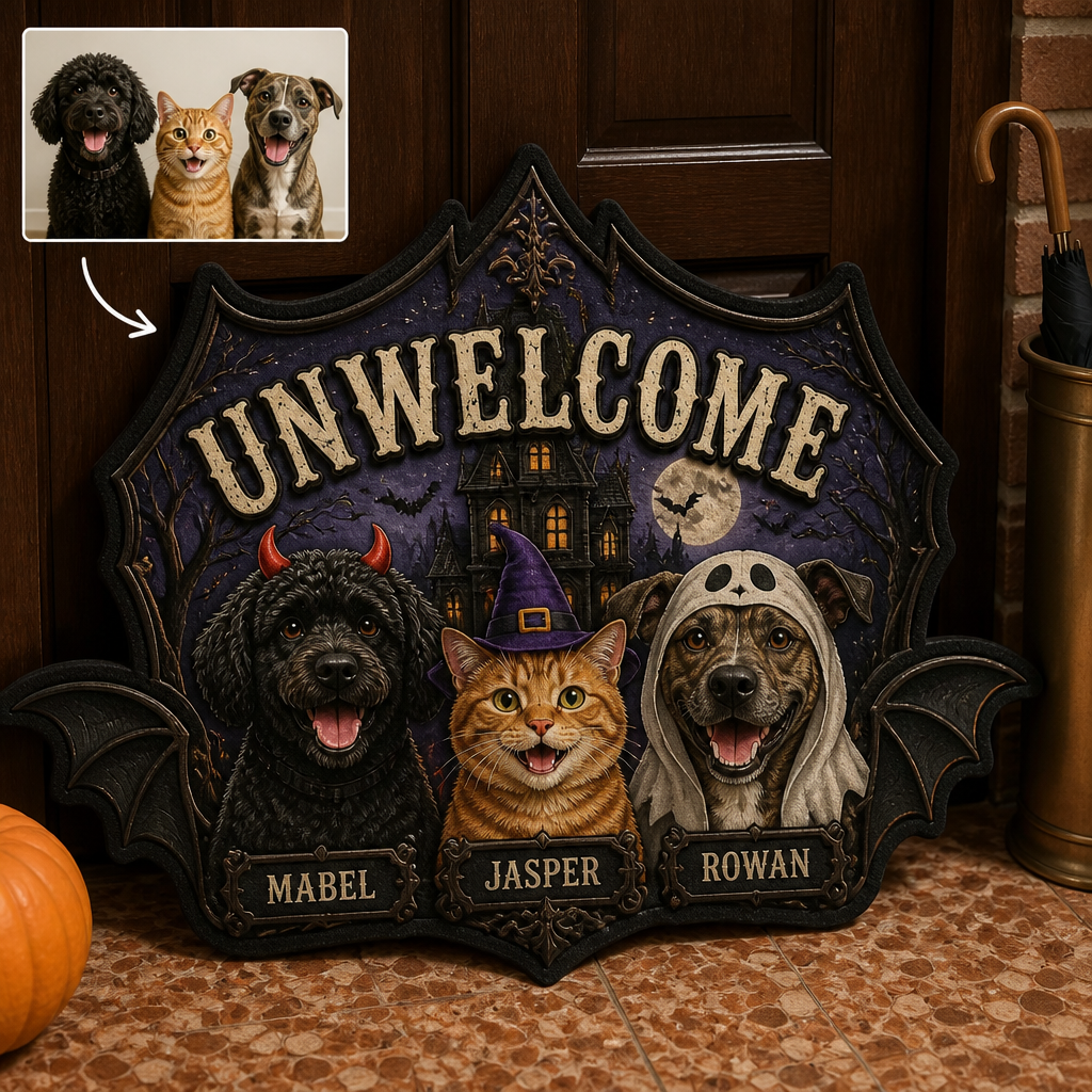 Unwelcome – Personalized Photo Custom Shape Doormat (ZB) – Halloween Gift hero-6a98d95234e14064fcd26d17.png