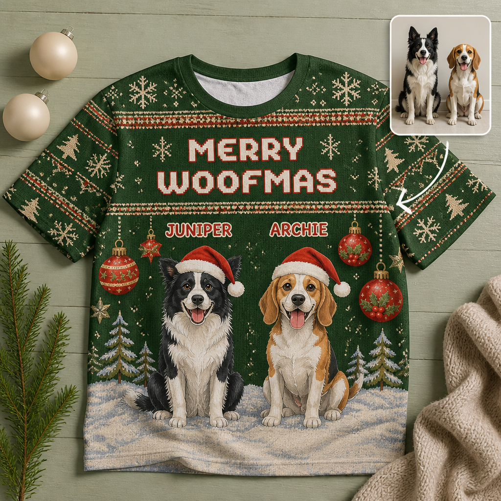 Merry Woofmas – Personalized Photo T-Shirt - All over printed – Christmas Gift hero-6a98e7108efd6ab8d1ede776.png