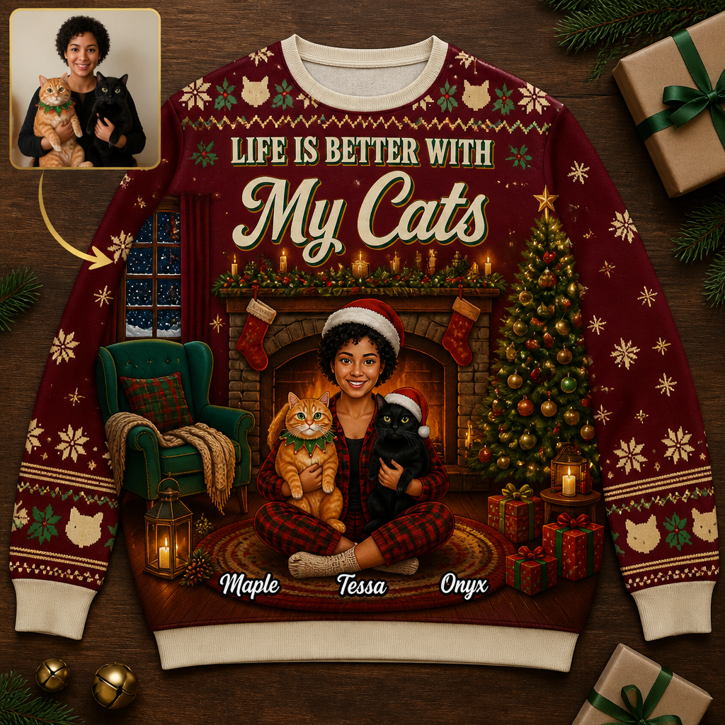 LIFE IS BETTER WITH My Cats – Personalized Photo T-Shirt - All over printed – Christmas Gift hero-6a98e7328efd6ab8d1ede77a.png
